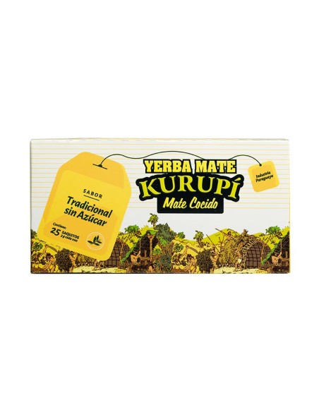 Kurupi Yerba Mate Cocido sin Azucar 25 saquitos x 12