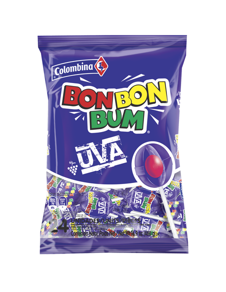 Colombina Bon Bon Bum Uva 24 unid. 504 gm x 15