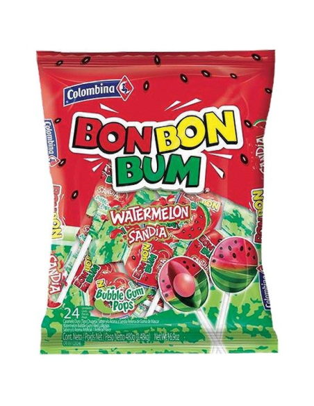 Colombina Bon Bon Bum Sandia 24 unid. 504 gm x 15