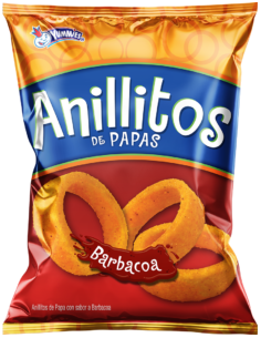 Yummies Anillitos Potato Ring Chips BBQ. 150 gm x 24