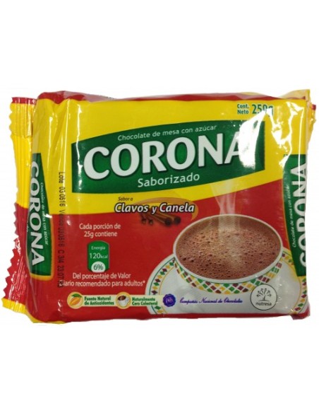 Corona Chocolate Con Clavos y Azúcar 250 gm