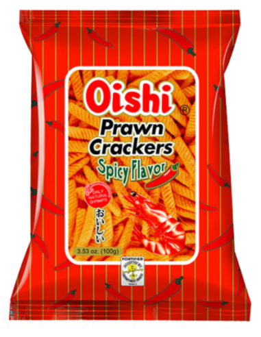Oishi Prawn Crackers Spicy 90 gm x 30