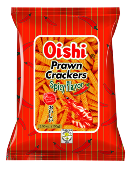 Oishi Prawn Crackers Spicy 90 gm x 30