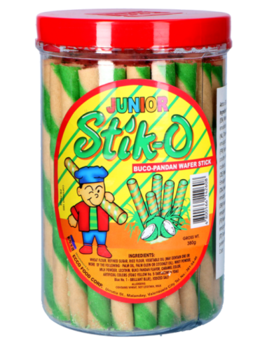 Junior Stik-O Waffer Sticks Buco-Pandan 380 gm x 12