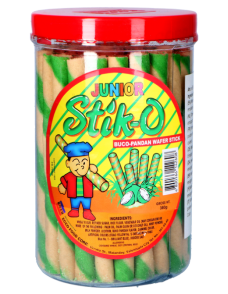 Junior Stik-O Waffer Sticks Buco-Pandan 380 gm x 12