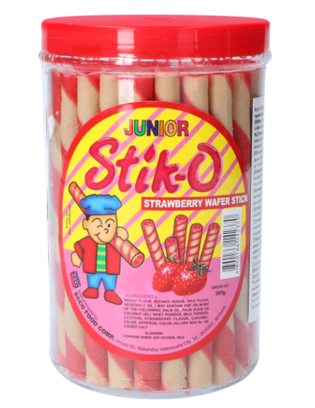 Junior Stik-O Waffer Sticks Strawberry 380 gm x 12